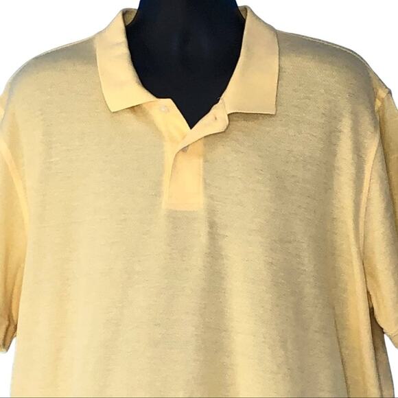Sun River Pique Polo Shirt Collared Yellow Short Sleeve Men’s Size XL - Picture 3 of 8